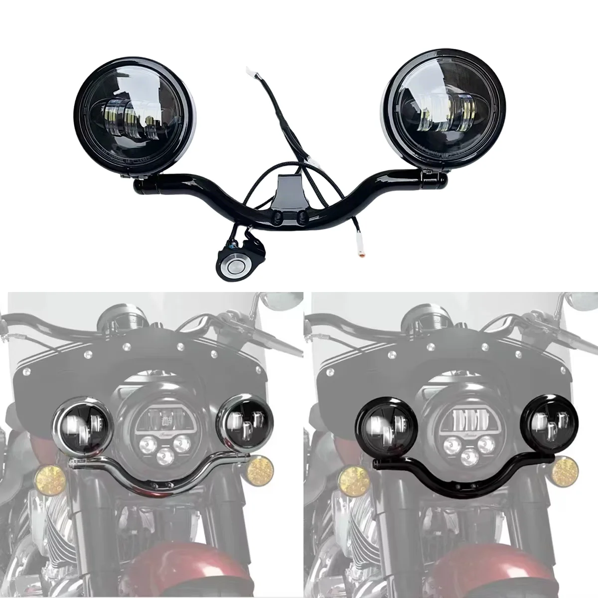 

Комплект светодиодных вспомогательных фар для мотоцикла, противотуманная фара для Indian Chief Bobber Dark Horse Super Chief Limited 2014-2022