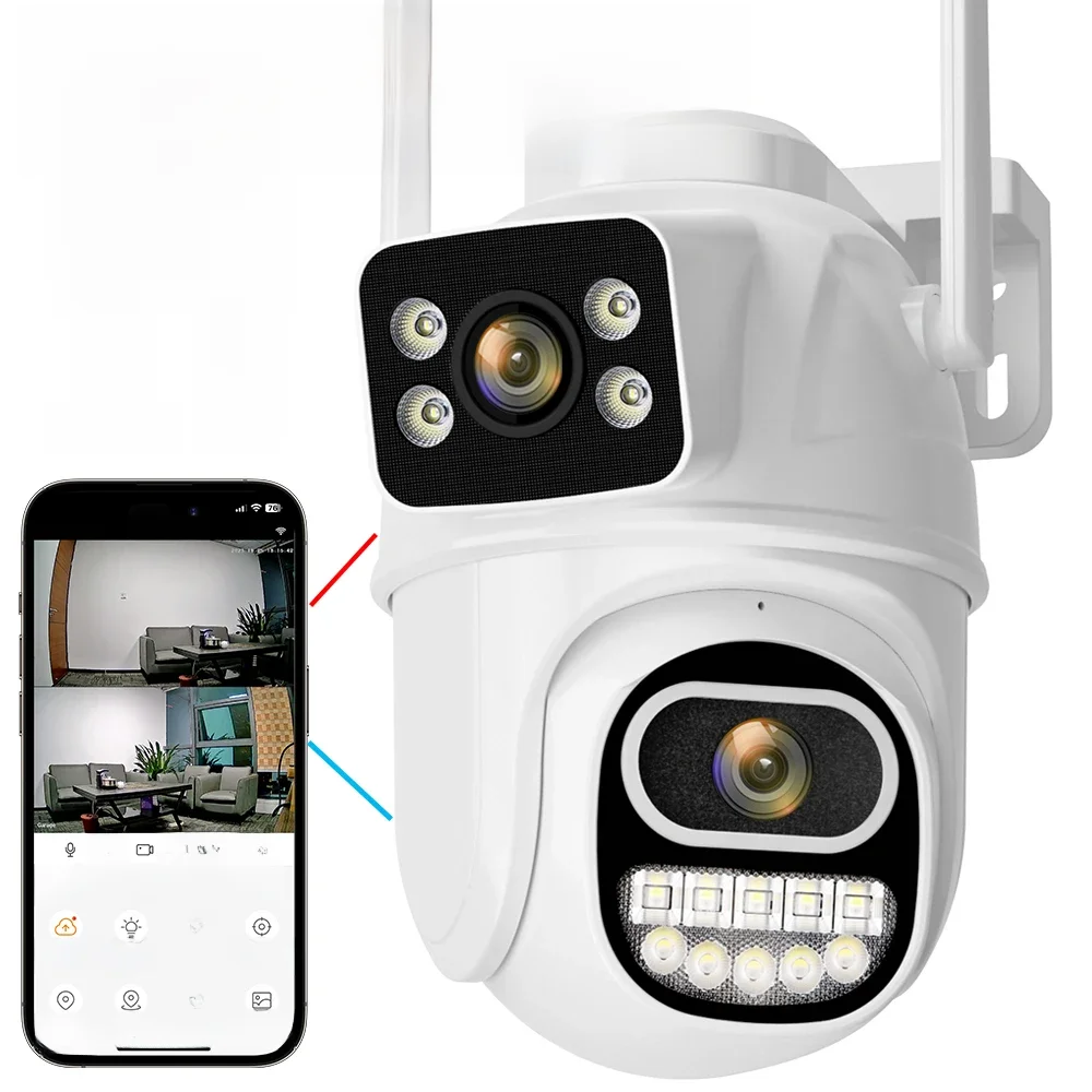 8mp 4k ptz wifi kamera dual objektiv mit dual screen ai human detect auto tracking drahtlose außen