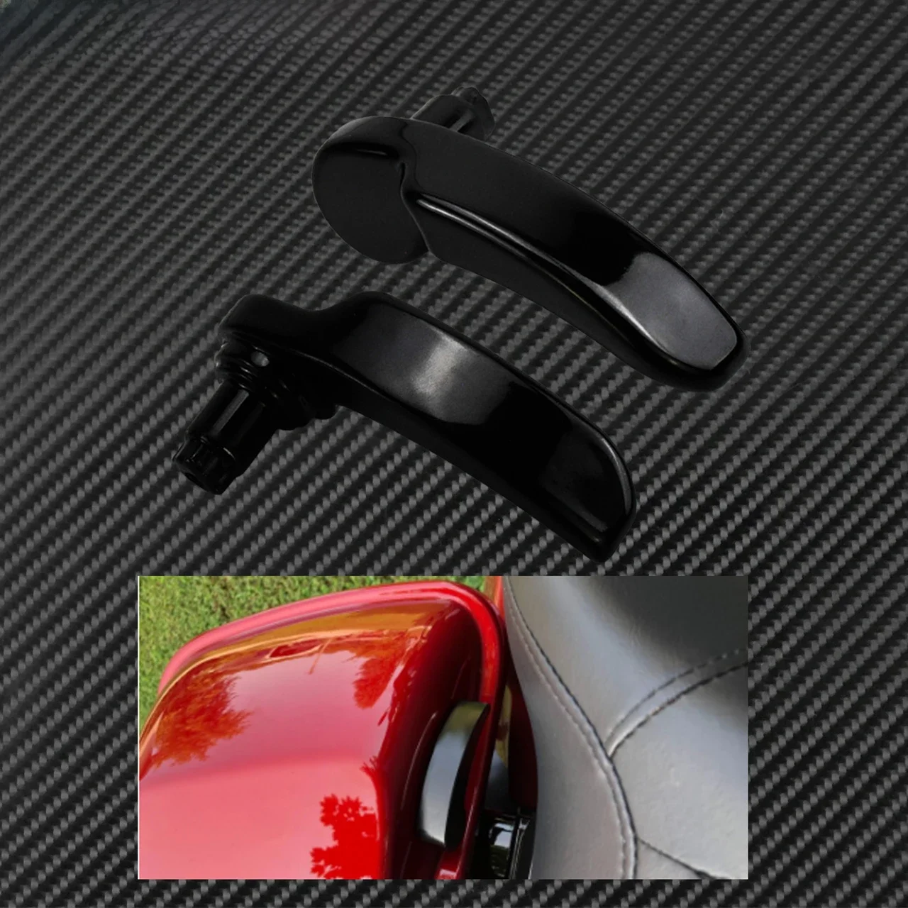 Podnośnik pokrywy sakwy motocyklowej czarny aluminiowy do Harley Touring Electra Glide Road King przemieszczanie się po ulicy FLHR FLTRX 2014-21 — zdjęcie 2