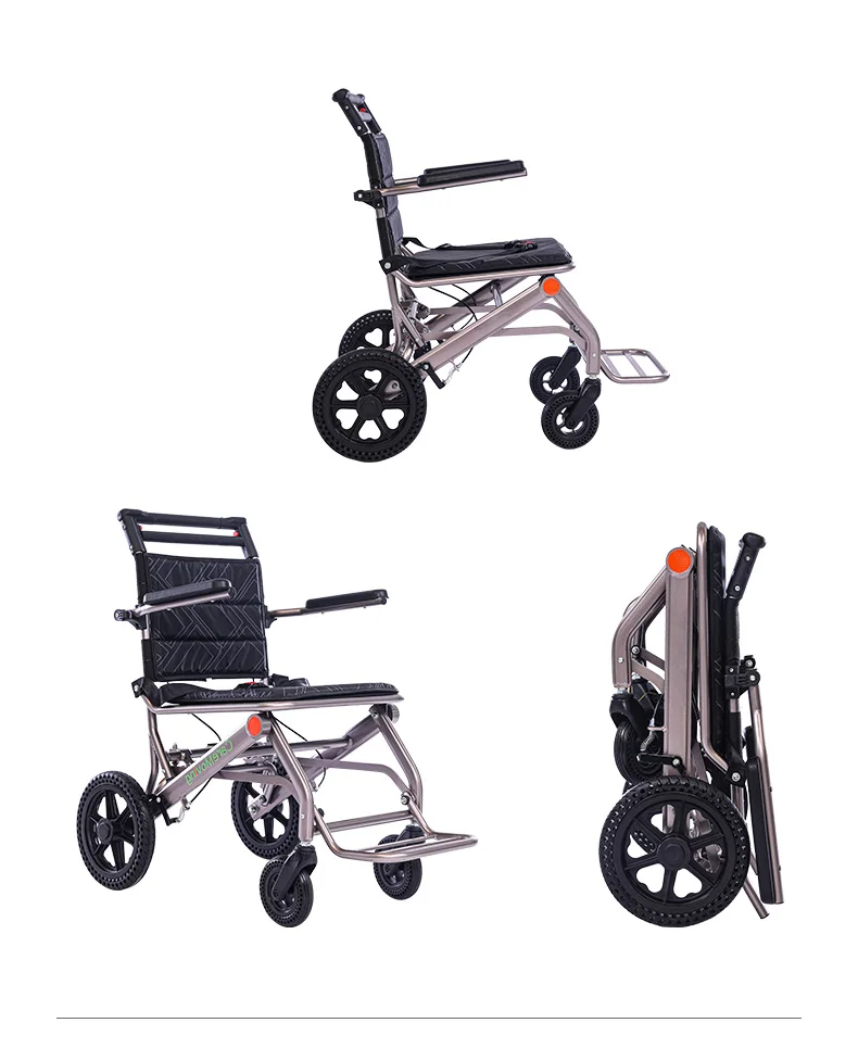 Portable Wheelchair Lightweight Folding scooter small simple light ultra - light travel for the Elderly trolley Aluminum alloy