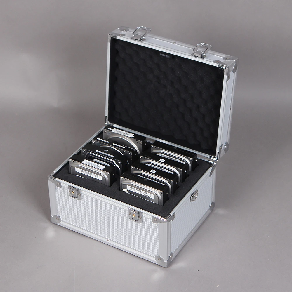 HDD8-AL 29x22.3x18cm HDD Hard Disk Storage Box,  AluminumCase, HardDiskcase, Aluminumbox, Equipment box