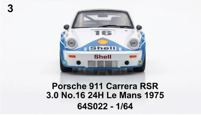 

1:64 1975 Le Mans 24h16 Porsche 911 Carrera RSR -- Spark