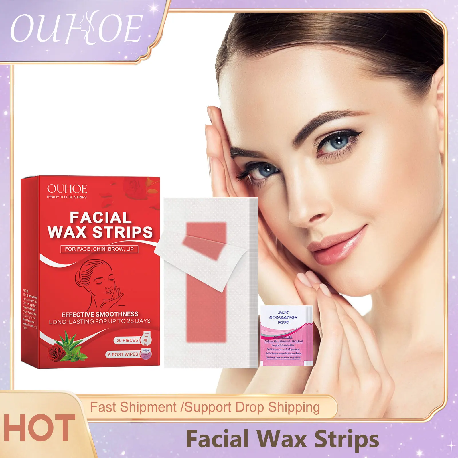 Professional Hair Removal Wax Strips for Face Temperate Harmless High Quality Dual-Side Non Woven Full Body Depilatory Papers