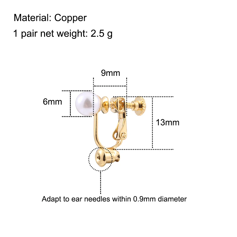 2/10 Count, Inlaid Pearl Earrings for Women, Unpierced DIY Jewelry Accessory, Stud to Clip Converter Clip On Earrings for Women