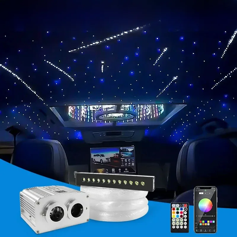 16W Meteor Twinkle Auto Ster Dak Licht Sterrenhemel Plafond Lamp Lights Auto Interieur Verlichting Sterren Lamp Led Fiber optic Verlichting - afbeelding 2
