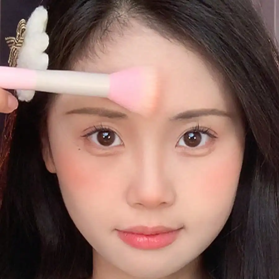 فرشاة تظليل متدرجة اللون وردية اللون، فرشاة أحمر خدود محمولة، فرشاة بودرة، أداة متعددة الوظائف لتحديد ملامح الوجه