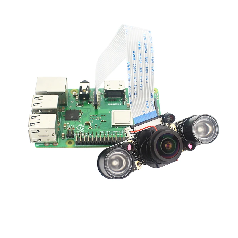 Raspberry Pi Camera 5MP 1080P Optional Night Vision Wide Angle Fisheye Module IR-CUT Webcam for Raspberry Pi 4 Model B 3B Plus