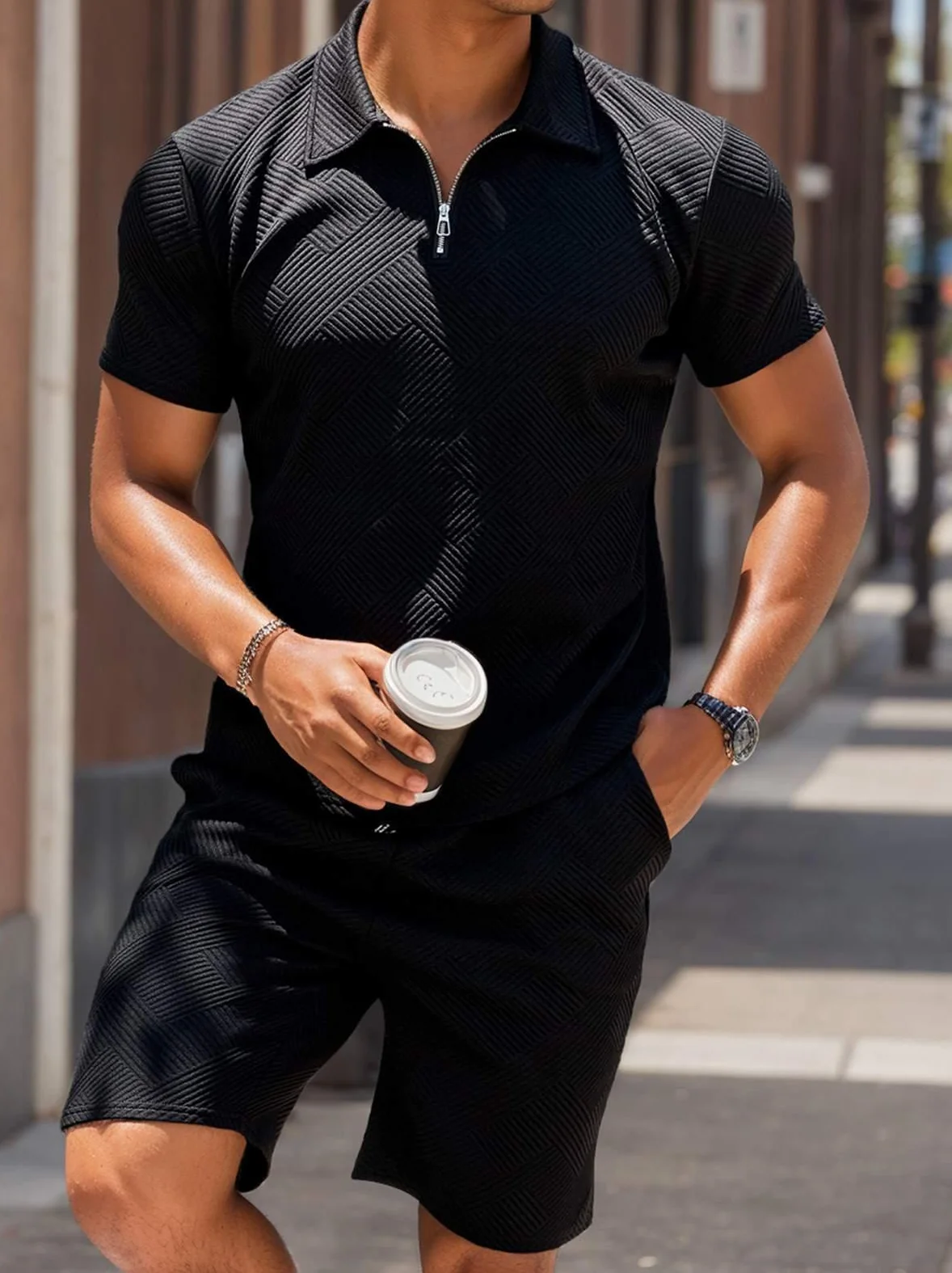 Мужская рубашка-поло с коротким рукавом и шорты, комплект летних каникул, пляжная одежда, модные спортивные костюмы, наряды для мужчин
