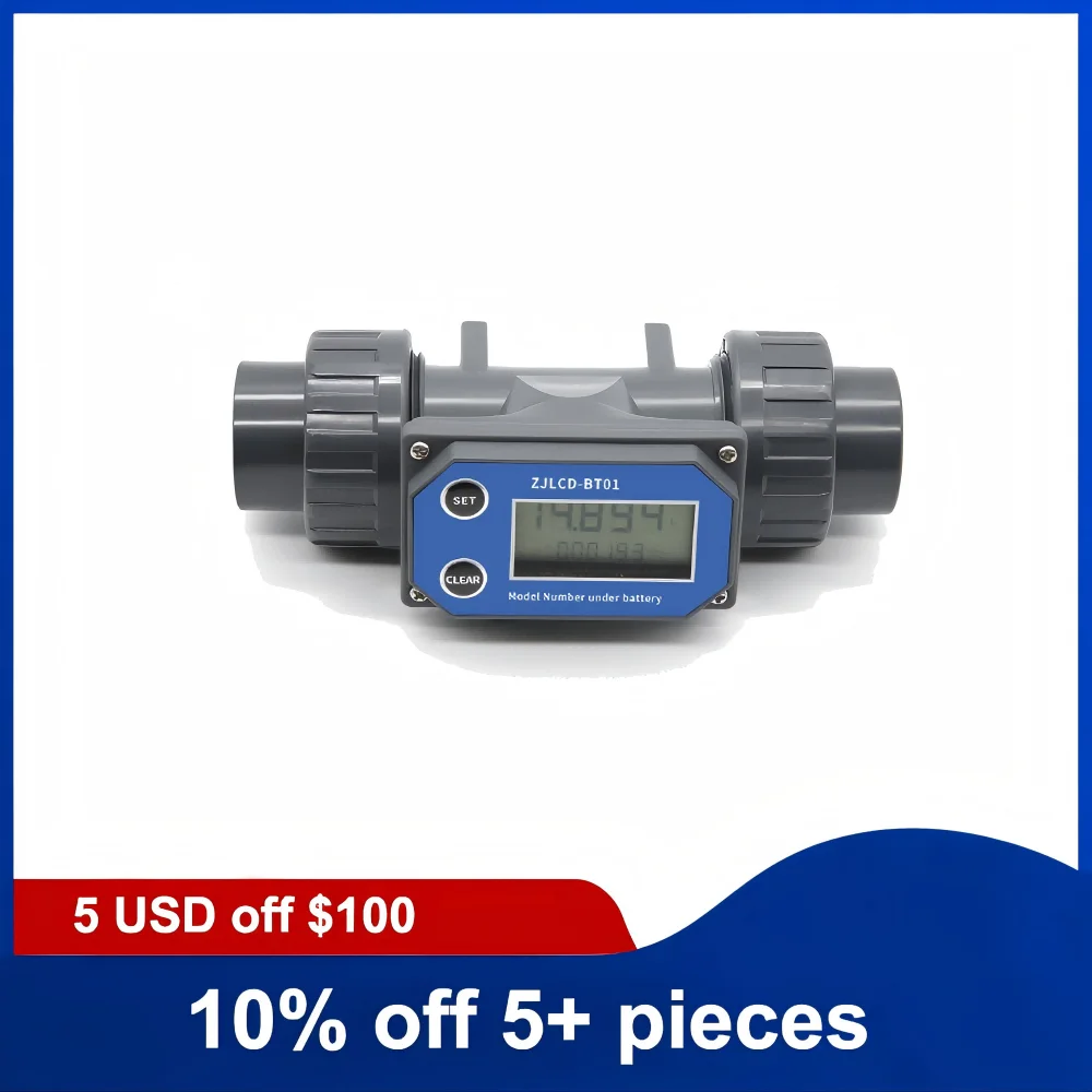 

1-дюймовый электронный ЖК-расходомер с цифровым дисплеем и аккумулятором NPN турбинный расходомер воды для орошения фермы/сада