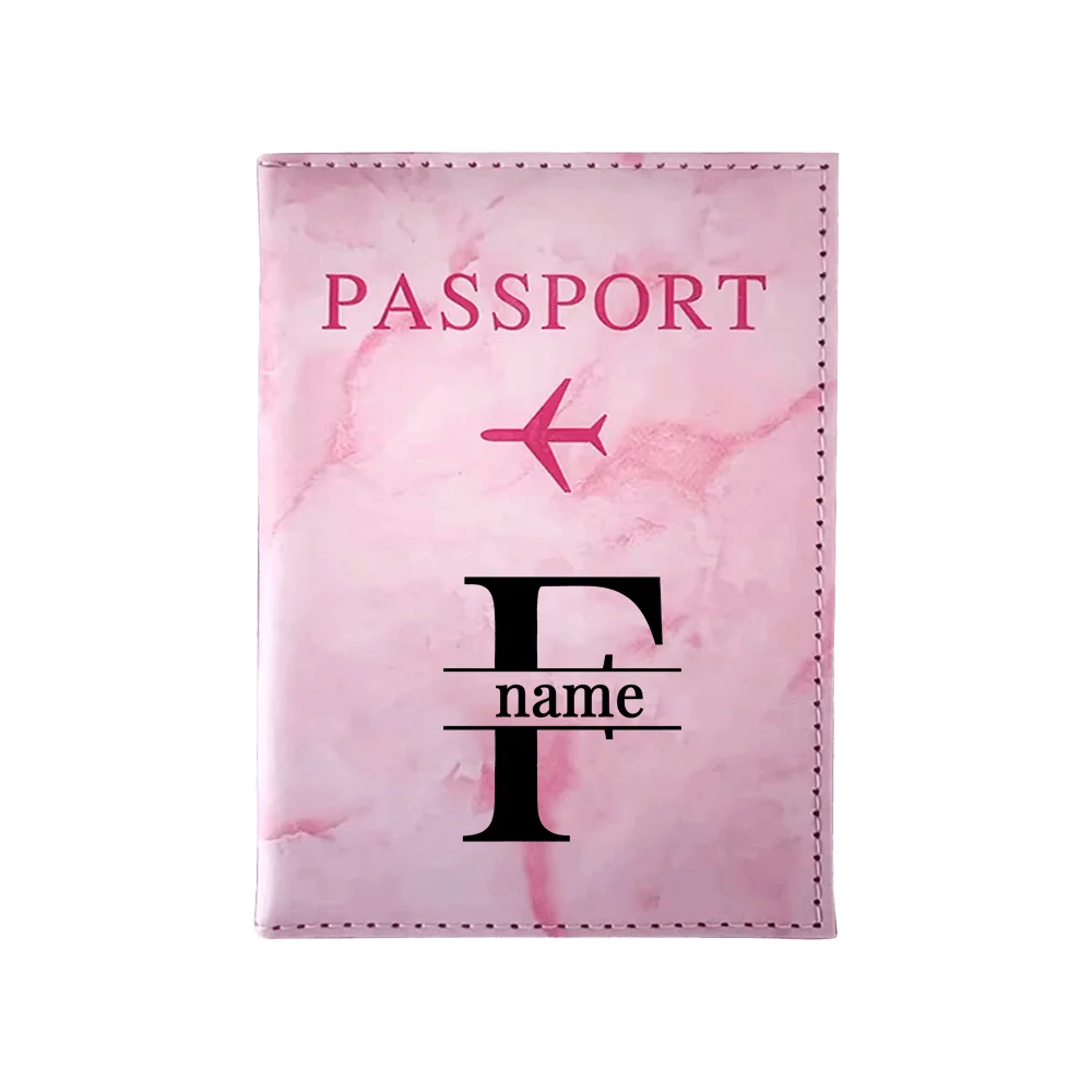 

Custom A-Z Letter Passport Cover, Personalized Lightweight Travel Wallet with Slots for ID, Credit Cards & Travel Docs