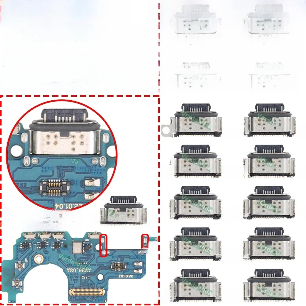 10 sztuk oryginalnego złącza portu ładowania USB do Samsung A05 A05S A15 A25 A35 A55 A13 4G A04 A04S A14 A23 A33 A24 A34 A54 A53 5G — zdjęcie 2