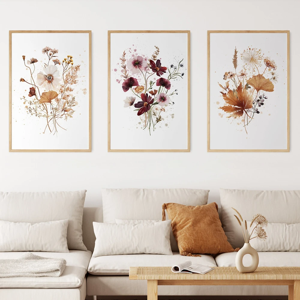 

Watercolor Wild Flowers Print Botanical Gallery Wall Art Canvas Painting Boho Floral Poster Flower Wall Pictures Home Room Decor