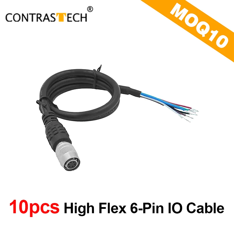 10pcs High Flex 6-Pin IO Cable 3m For Industrial Machine Vision Camera Robotic systems Trigger Control Custom Length New