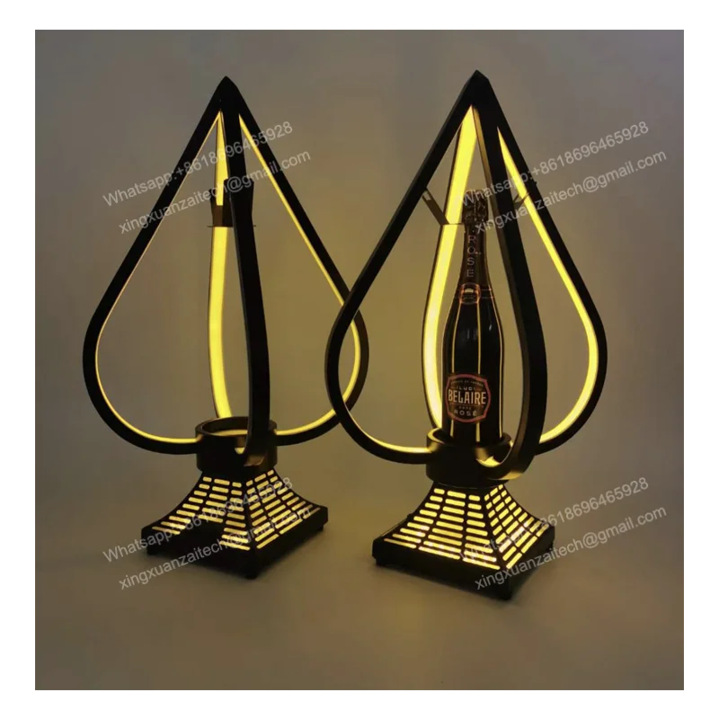 ACE OF SPADE METAL LED CHAMPAGNE BOTTLE PRESENTER FOR NIGHTCLUB