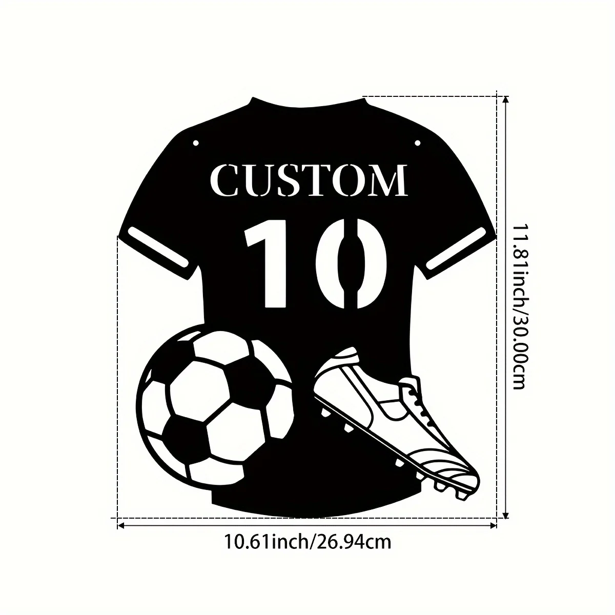 Custom Metal Soccer Jersey Sign with Hooks for Living Room Wall Decor, Best Ideal Anniversary/Housewarming/Birthday/Easter Gifts
