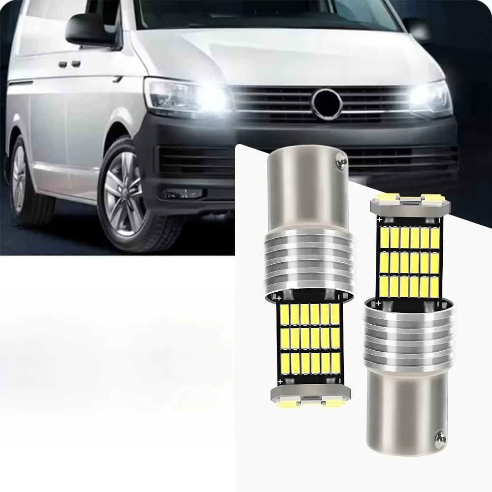 2 stücke Für VW T5 T5.1 T6 Transporter LED Tagfahrlicht DRL Birne Lampe P21W BA15S 1156 Luces Auto 6000K 3014SMD