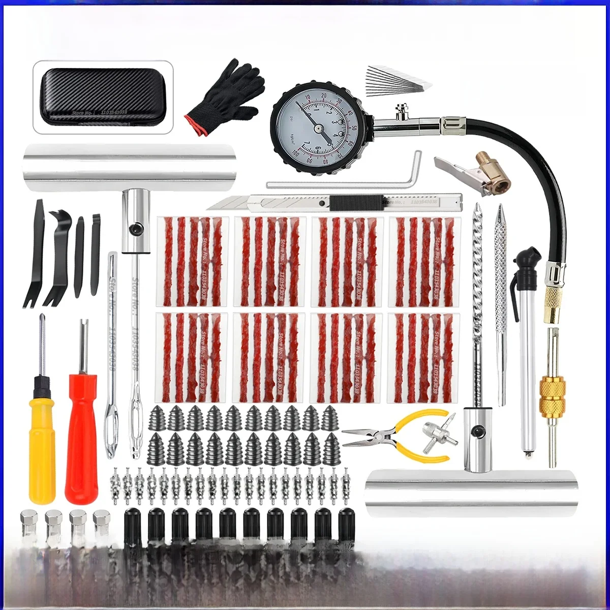 AliExpress Tyre Repair Kit Puncture Plug Set Auto Bike Tire Repair Car Tire Change Tools Motorcycle Car Accessories 46/94pcs Studding Set