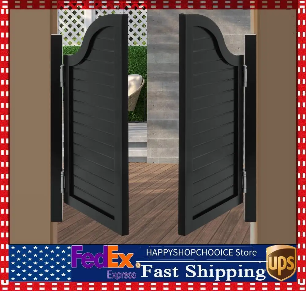 Stylish Black Pine Wood Partition Gate for Home