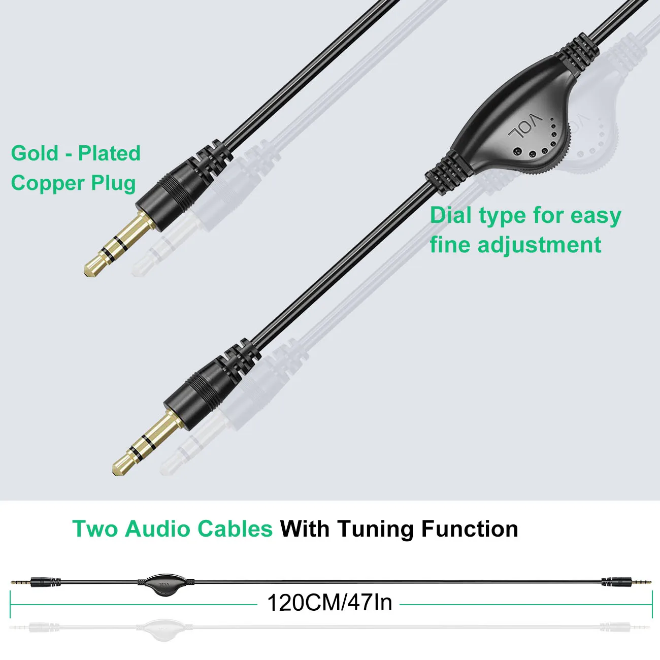 Cooidea 2 Channel Mini Stereo Audio Mixer,  2 In 1 Out Stereo Sound Mixer Includes Two Audio Cables with Adjustable Volume