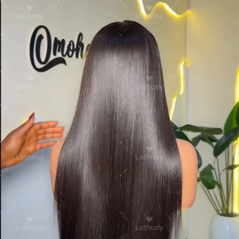 360 풀 레이스 가발 인모 글루리스 프리 플러킹 브라질리언 스트레이트 5x5 13x4 레이스 프론탈 가발 여성용