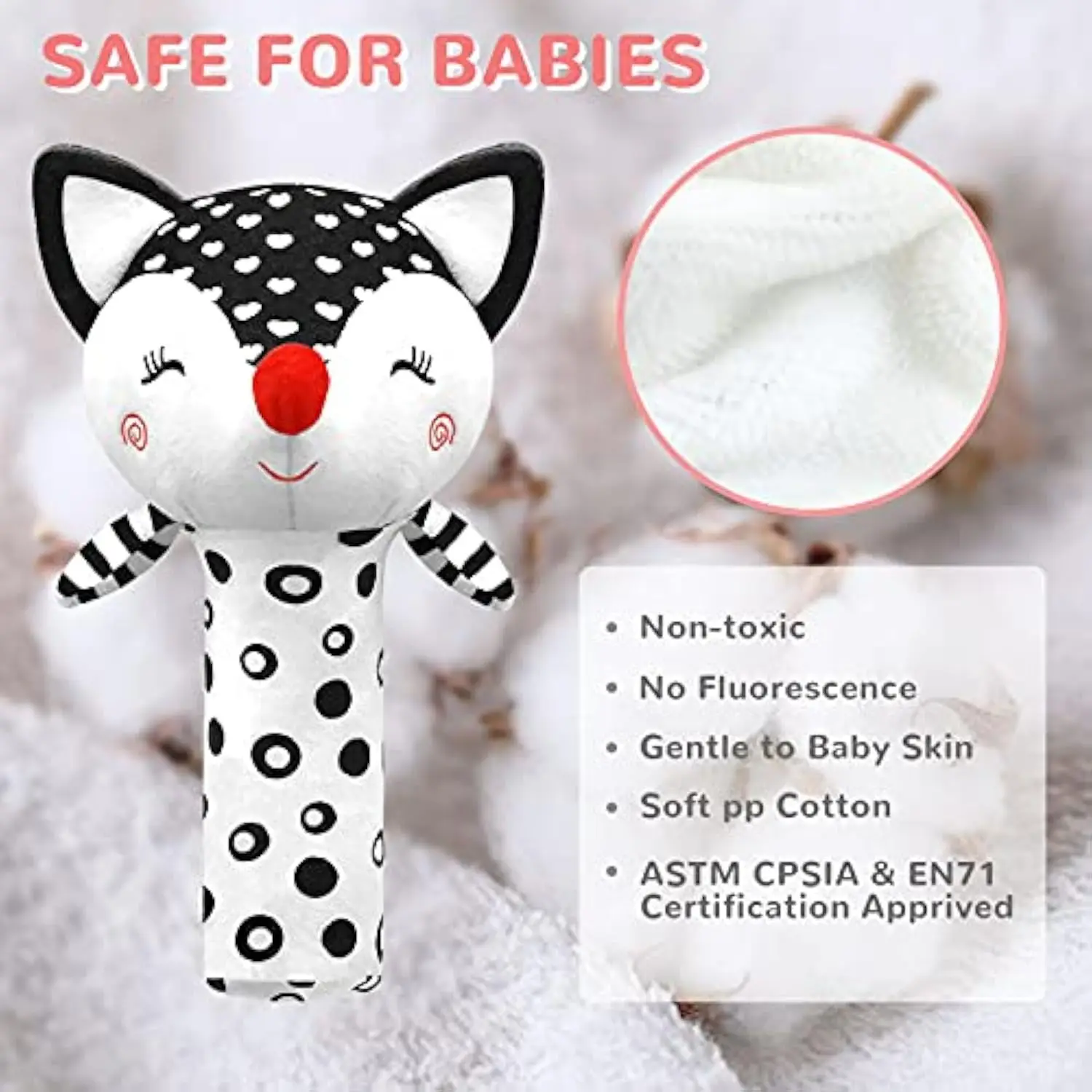 Cloches pour nouveau-né, hochet en peluche douce, jouet suspendu pour berceau, siège de voiture, poussette de voyage, carillon éolien noir et blanc, jouet éducatif, cadeau