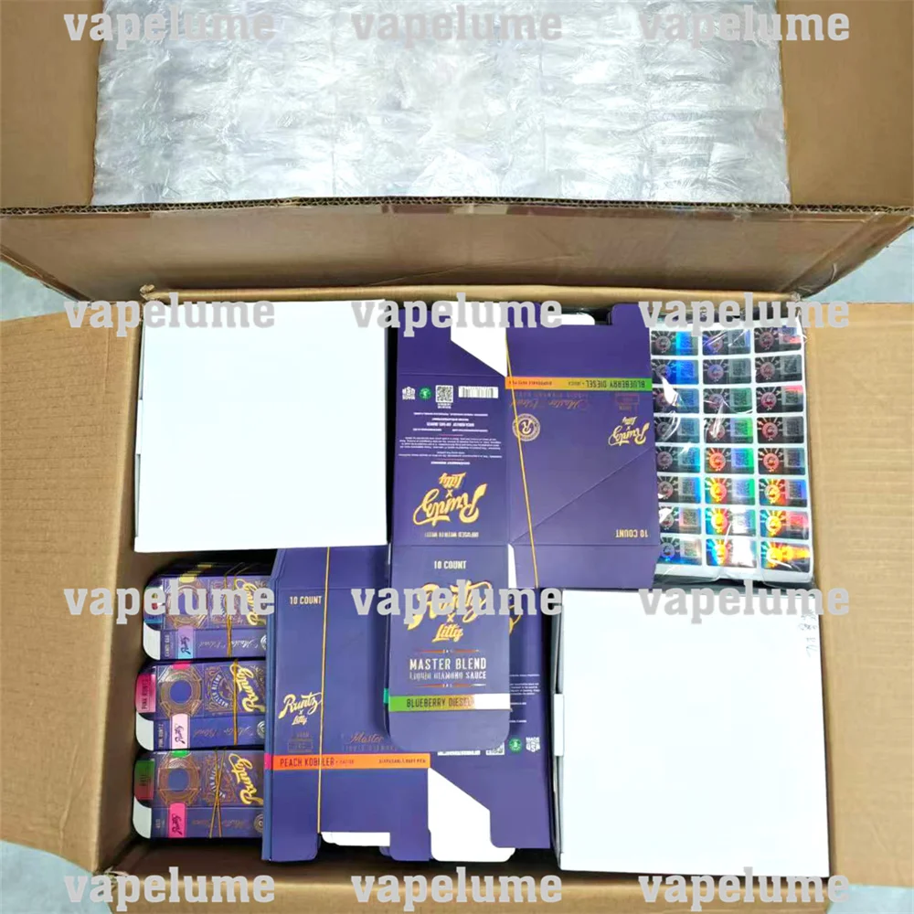 RUNTZ E-cigs Vape 1 مللي جراب السجائر الكهربائية 1000 ملغ قلم أرجواني USB شحن زيت سميك تسخين مسبقًا ملصق عرض أكريليك تخزين #6