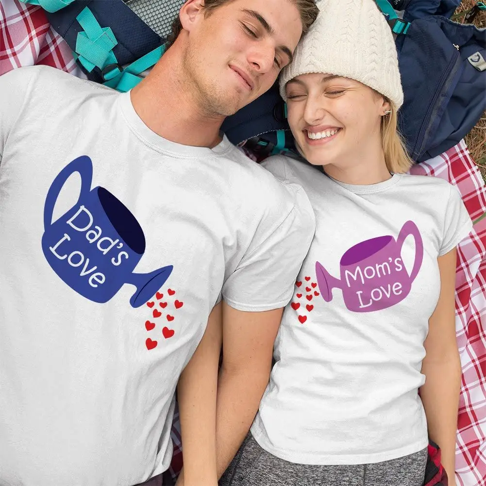 

Unisex 'Dad's Love and Mom's Love' T-Shirts - Heartwarming Matching Tee - Valentine's Day Gift- T-shirts for Couples and Lovers