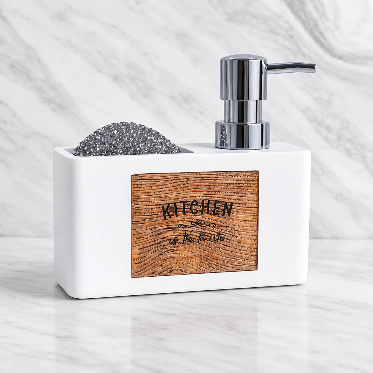 Modern kitchen accessories Soap Dispenser Set Liquid hand soap dispenser pump bottle brushes Holds and Stores Sponges Scrubbers