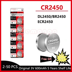 NEW 3V 600mAh CR2450 Watch Buttom Battery KCR2450 5029LC LM2450 DL2450 ECR2450 BR2450 CR 2450 watch Lithium Coin Cell Batteries