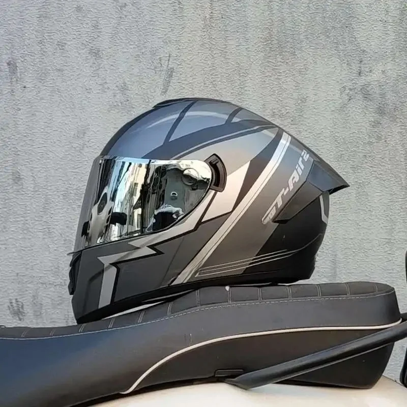 Casque de moto professionnel à double lentille, protecteur intégral, course, sécurité, approuvé par le DOT, LVS, 4 saisons