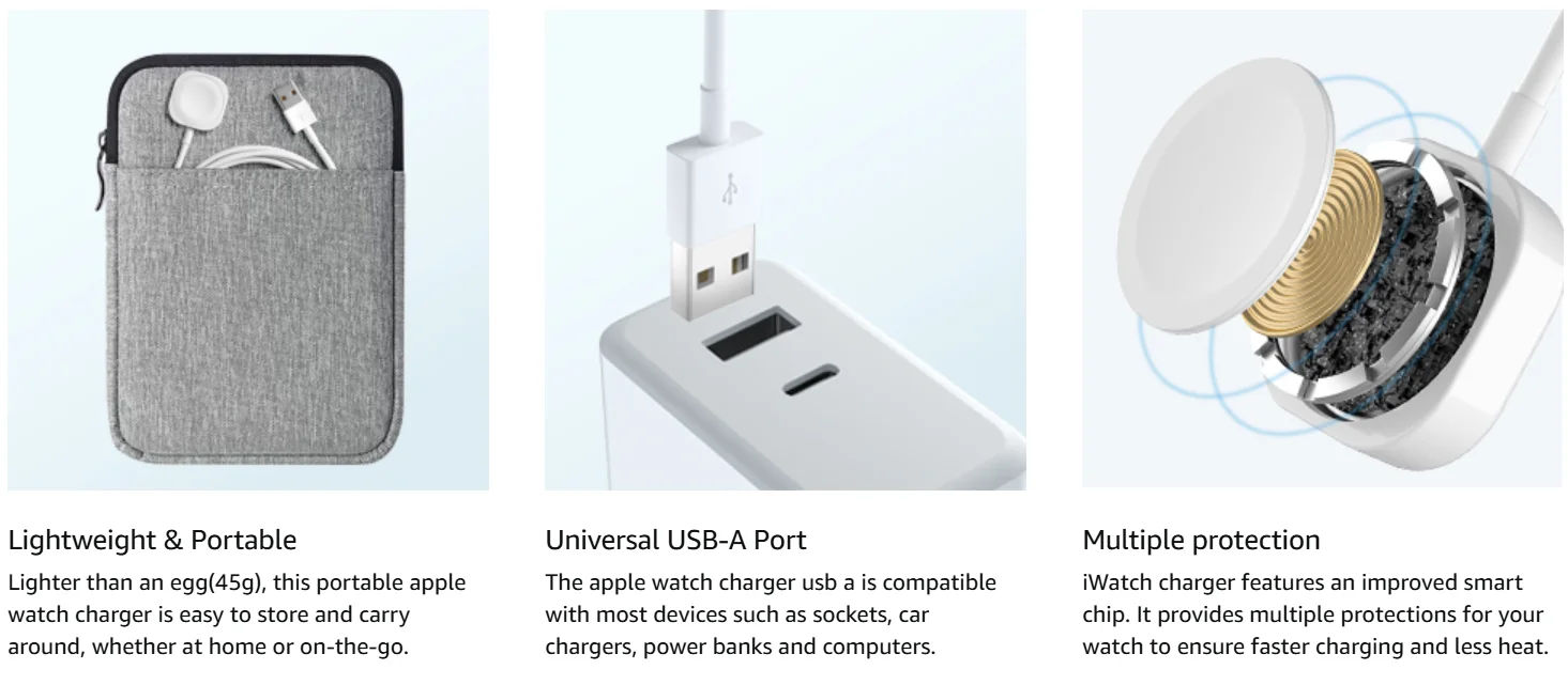 Magnetisches kabelloses Ladegerät für Apple Watch USB Typ-C Ladekabel für Apple Watch 11 10 9 8 7 6 5 4 3 2 1 Ultra iWatch Ladegerät – Detail 5