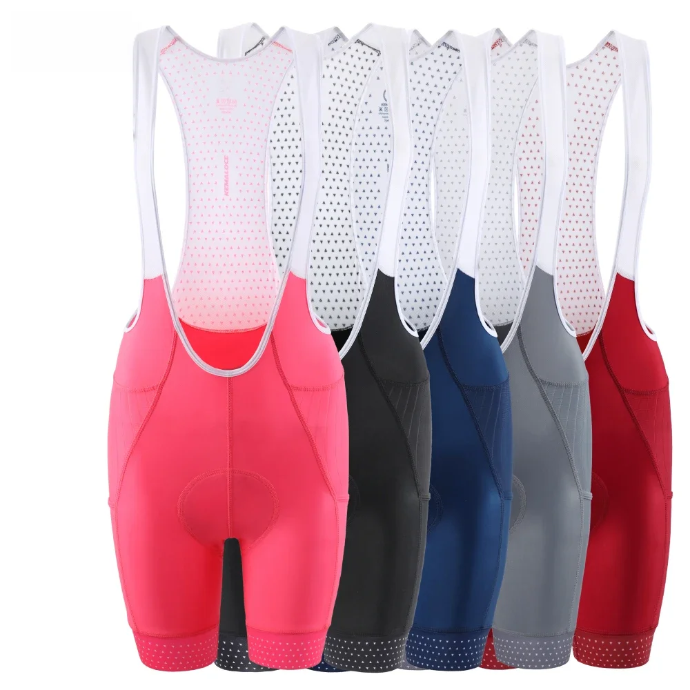 AliExpress UK KEMALOCE Women Cycling Bib Shorts Solid Pink&Black Female Gel Paded Bike Shorts Long Ride Cycling