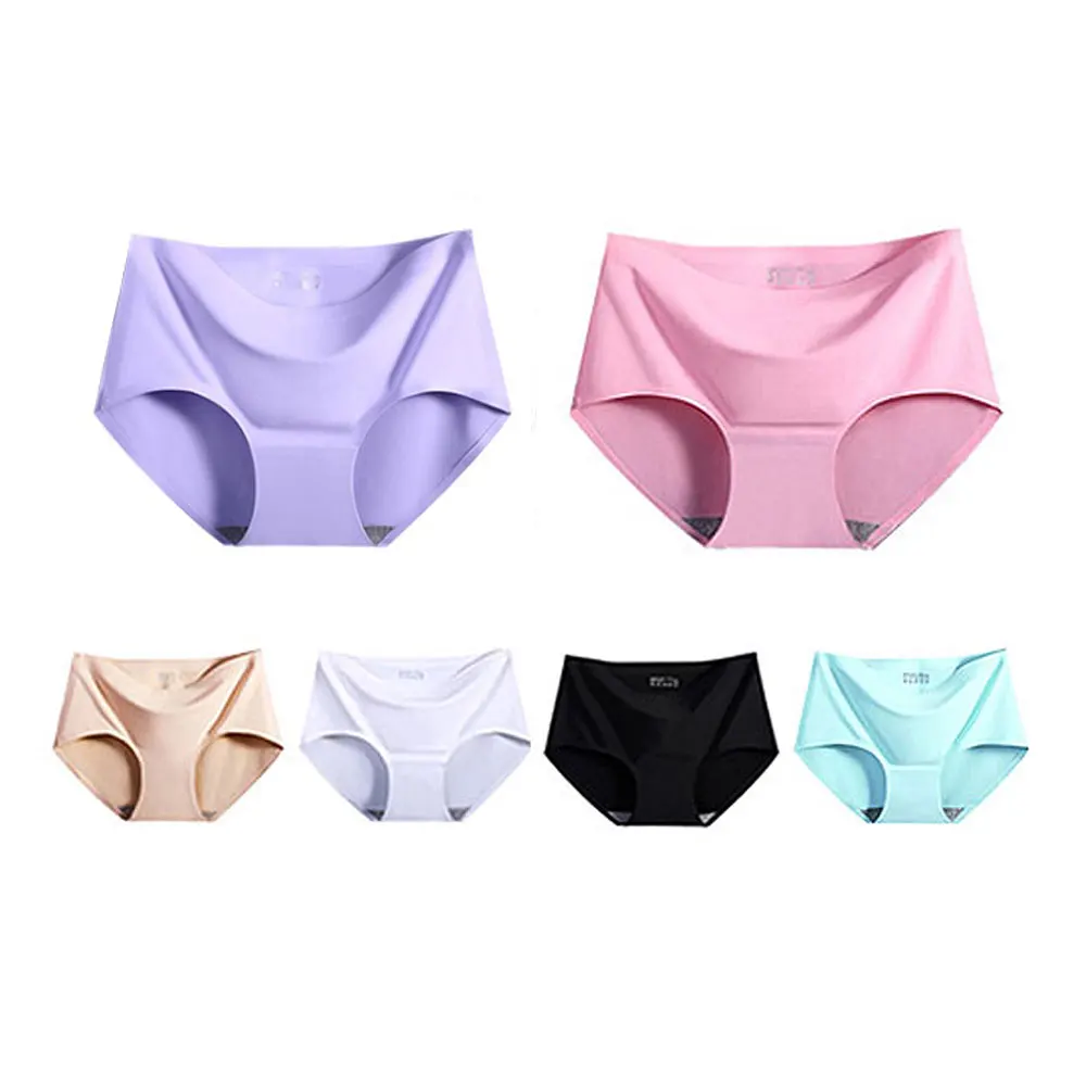 Paquete de 5 bragas sin costuras para mujer, tallas M, L, XL, XXL, de alta elasticidad, sin rastro, sin aros, de algodón y spandex, Hambanties