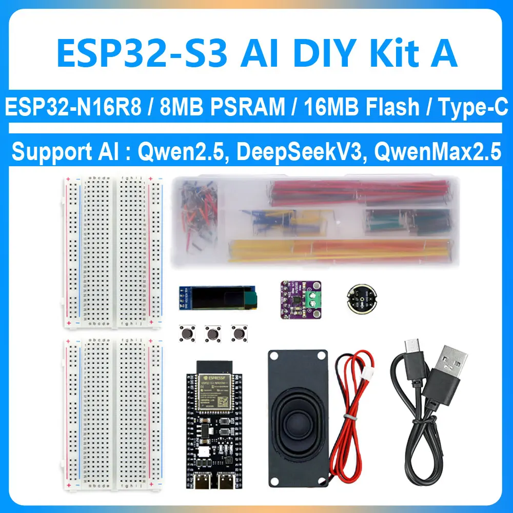 DeepsSeek XiaoZhi AI Voice Chat ESP32-S3 Breadboard-DIY-Kit N16R8 WROOM-1-N16R8 DevKitC-1 Development Board