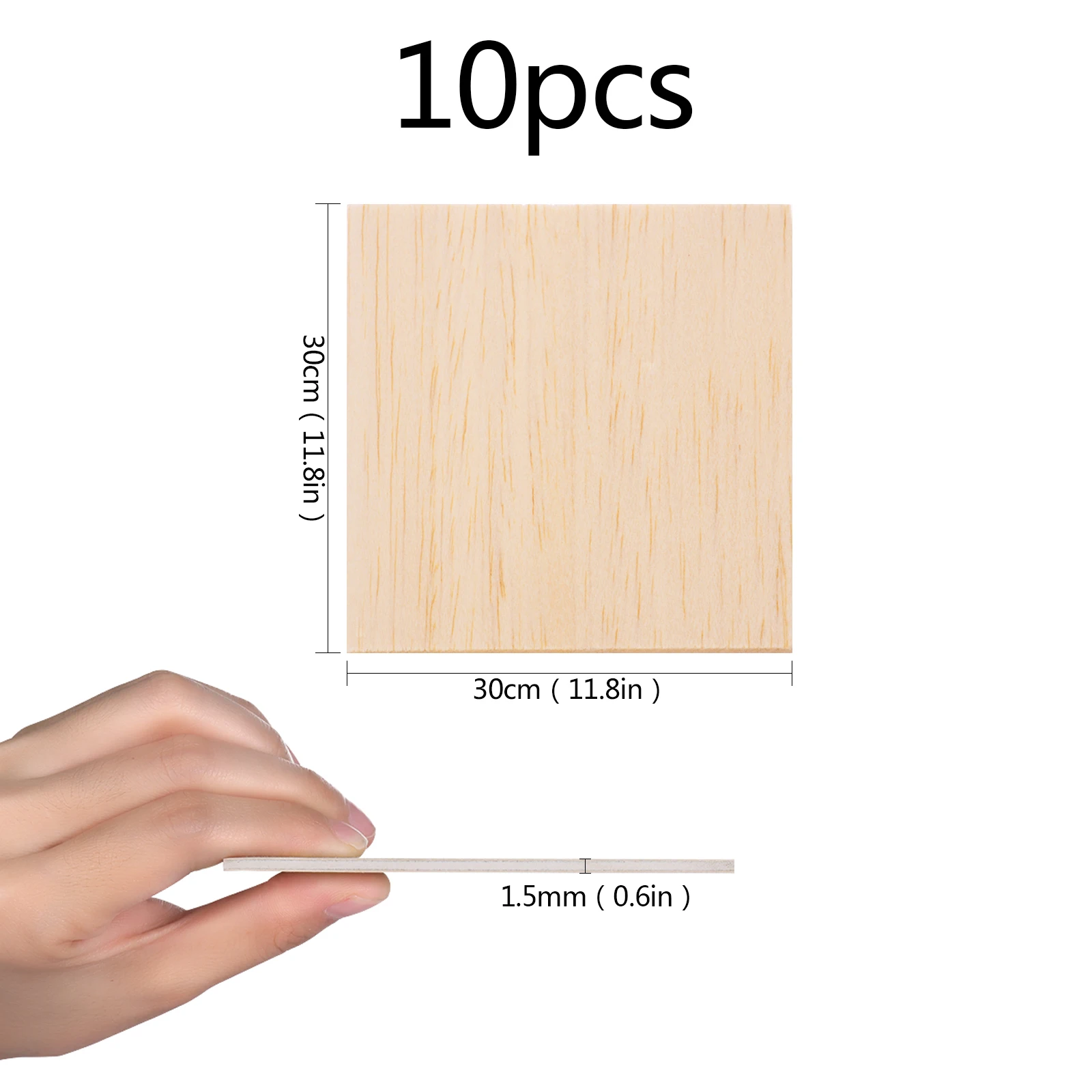 Plywood Sheets,10pcs 300*200*1.5mm Thin Balsawood,Unfinished Unpainted Basswood Plywood,Model Craft DIY Model Wood Plate