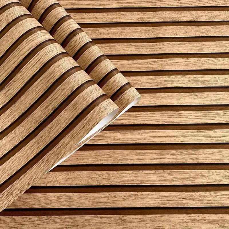 45cm Waterproof and Oil-Proof Self-Adhesive Striped Grille Wallpaper Bedroom Restaurant Living Room Decorative Stickers