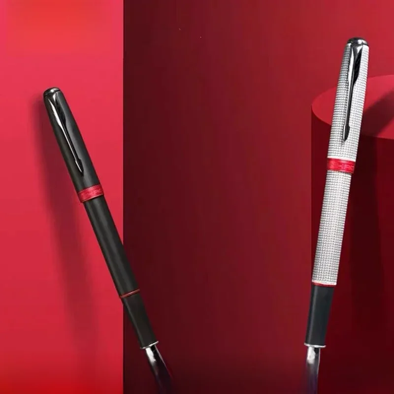 Jinhao 75 pióro wieczne metalowe czarne czerwone luksusowe długopisy jakość biuro finansowe uczeń pisanie długopisy z tuszem artykuły papiernicze artykuły szkolne — zdjęcie 2