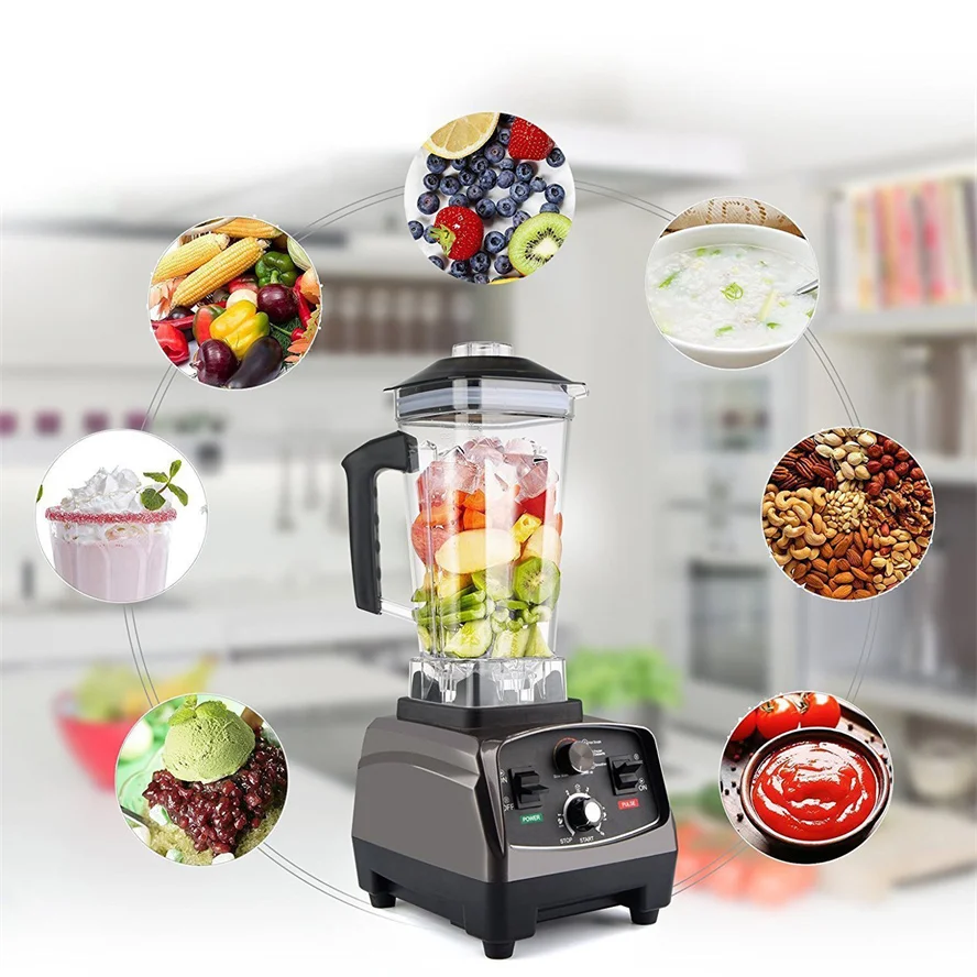 1400W power Blender Juicer Juicer Smoothie Table Blenders 2L Container Food Processor Blender for Ice Nut Fruit