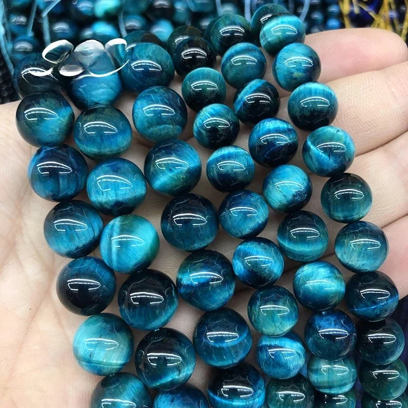 5A Kwaliteit Natuursteen Blauwe Tijgeroog Kralen Ronde Losse Kralen 6 8 10 12mm Voor Sieraden Maken DIY Bedelarmband 15 "Groothandel - afbeelding 2