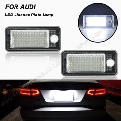 Para audi a3 a4 b7 b6 s3 a5 a6 a8 q7 rs4 avant 2 pces xenon branco com canbus conduziu a placa de número lâmpadas sem erro luzes da placa de licença