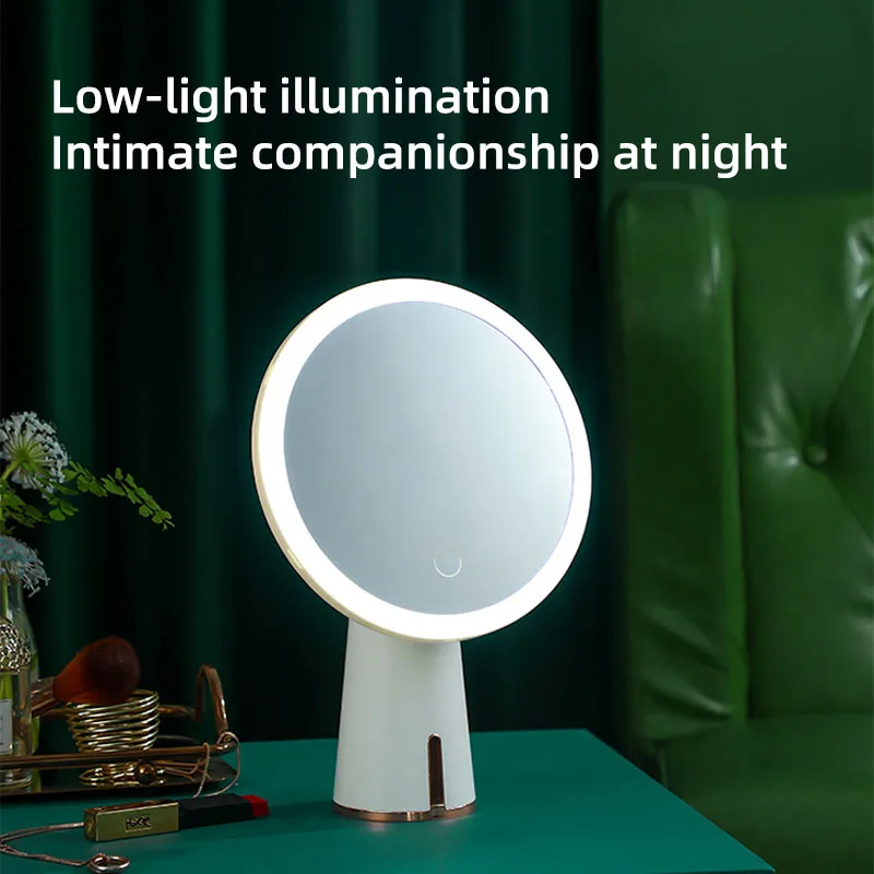Desktop LED makeup mirror with light beauty mirror suitable for multiple scenes beauty mirror portable folding dressing mirror