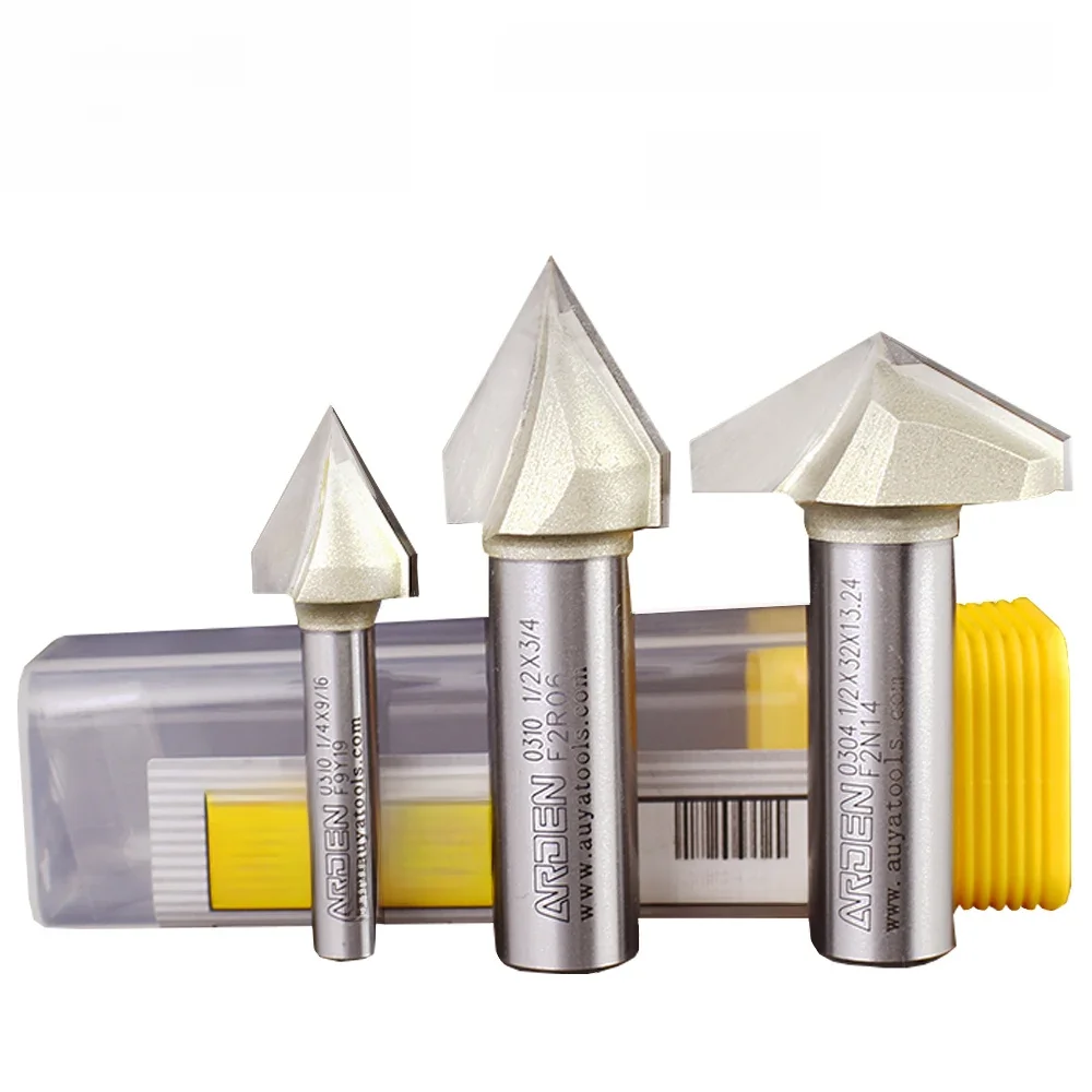 ARDEN Woodworking 3D Carving V Bit 45 60 120 150 Degree Engraving Router Bit Carbide V-shaped Bevel Tipped Milling Cutter MDF — zdjęcie 2