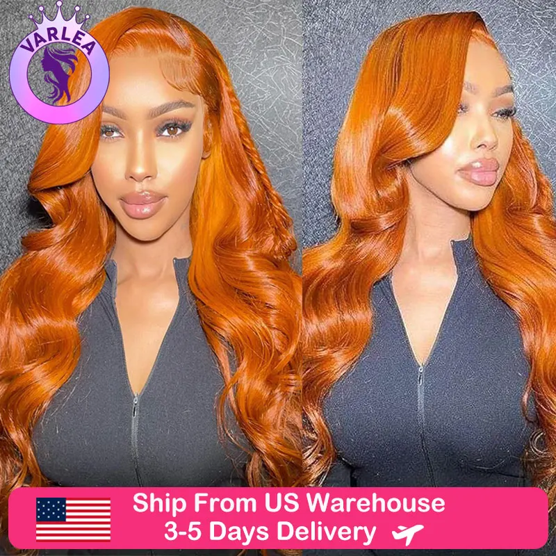 8 to 36 inch 13x4 Ginger Lace Front Wig Human Hair Body Wave 13X6 Hd Lace Frontal Wig Pre Plucked Orange Ginger Human Hair Wig