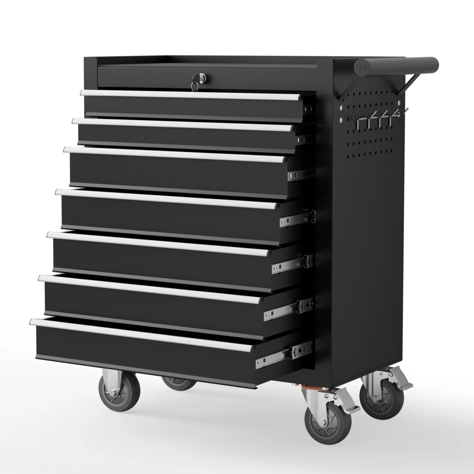 7-Drawer Heavy Duty Rolling Tool Cart with Lockable Wheels, Steel Tool Cabinet with Ball Bearing Slides for Garage, Workshop & Auto Repair