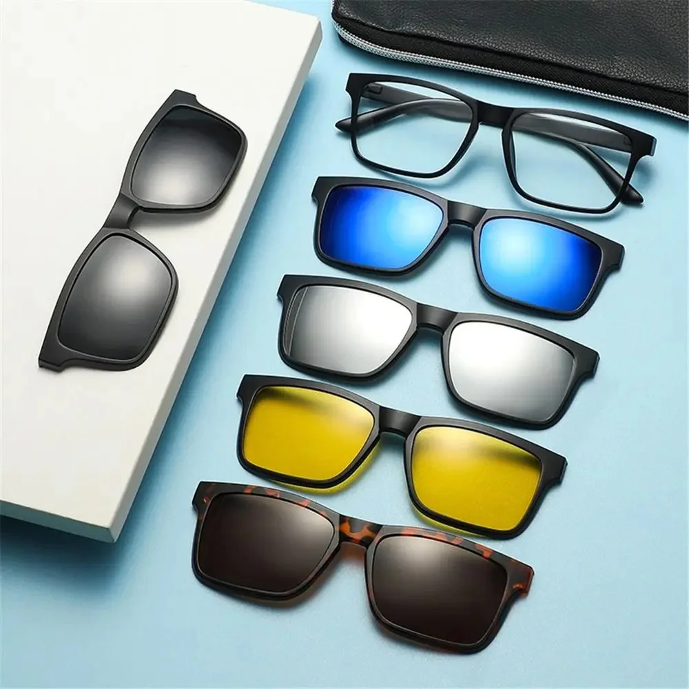 AliExpress NONE Cycling/Driving Polarized Magnetic Clip On Sunglasses UV400 Protection Black Glasses Frame with Sunglasses Clip