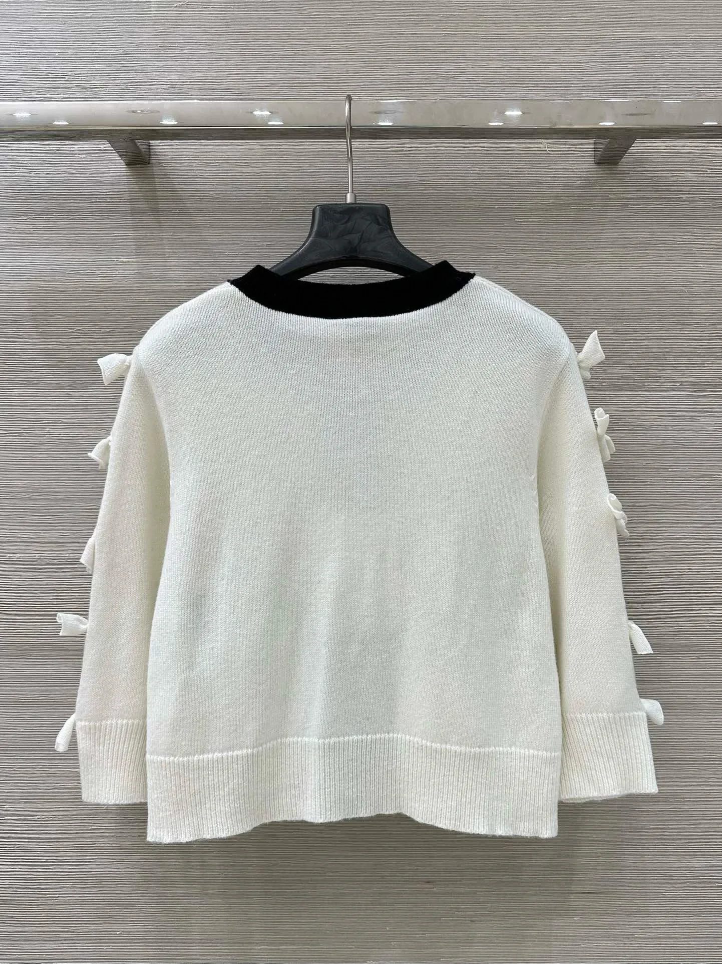 

Повседневный женский кашемировый вязаный кардиган со средними рукавами, осень-зима 2022, новый дизайн, свитер с рукавами по бокам и бантом, куртка CH3