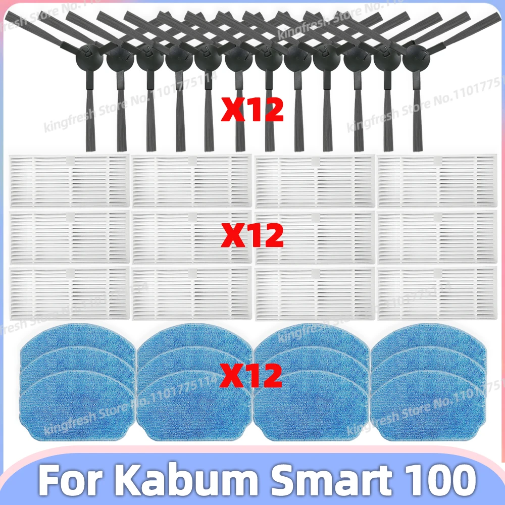 Fit For Kabum Smart 100 KBSF007 Robot Vacuum Replacement Parts Accessories Side Brush Hepa FIlter Mop Pad Cloth Rubber Strip