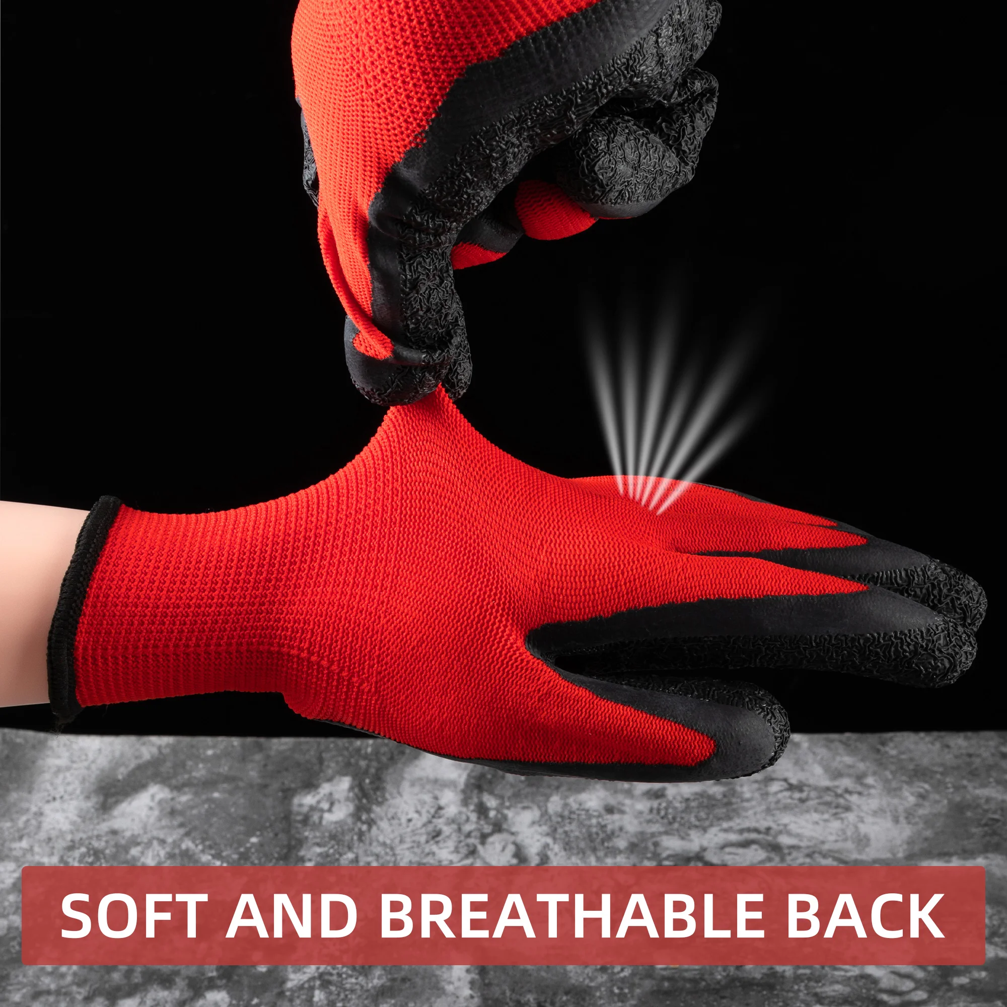 Confezione da 12 guanti in gomma nitrilica, guanti da giardinaggio, impugnatura antiscivolo resistente all'olio per meccanici e lavoratori |   Medio