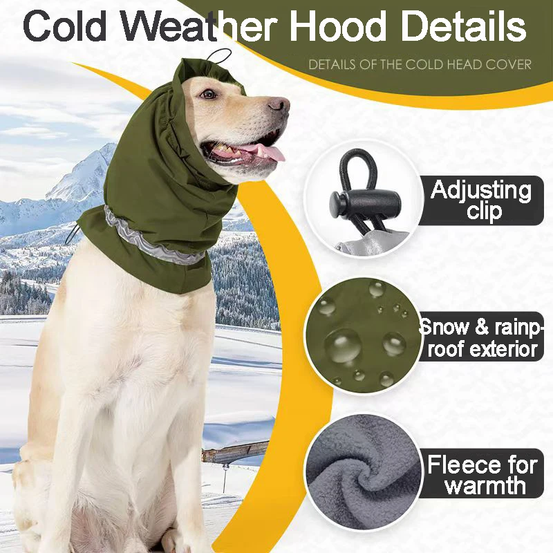 Dog Earmuff Snowproof Waterproof Cold-proof Warm Neck Protection Adjustable With Reflective Clauses Scarf Windproof Pet Supplies