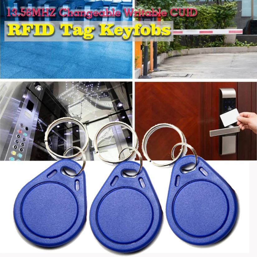 RFID Tag 13.56Mhz Keyfobs Keychain Ring Token for Access Control RFID Proximity IC Card Token Key Keyfobs Block 0 Writable Tag